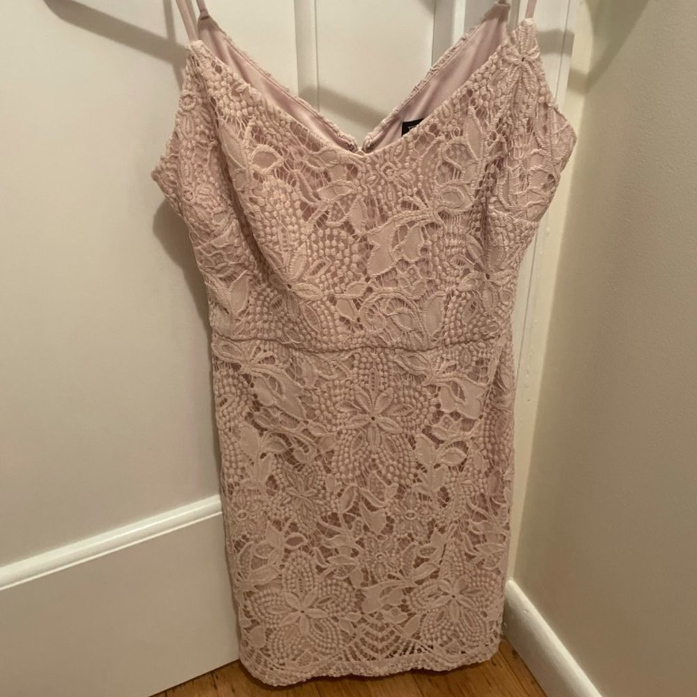 Pink/Taupe Lace Guess Dress (Size: 0)